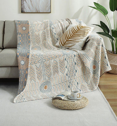 Cotton Striped Reversible Throw Blanket Bed Sofa Cover - Boho Throw Blankets