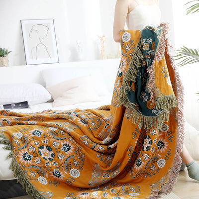 Vintage Throw Blanket Bed Sofa Cover - Boho Throw Blankets